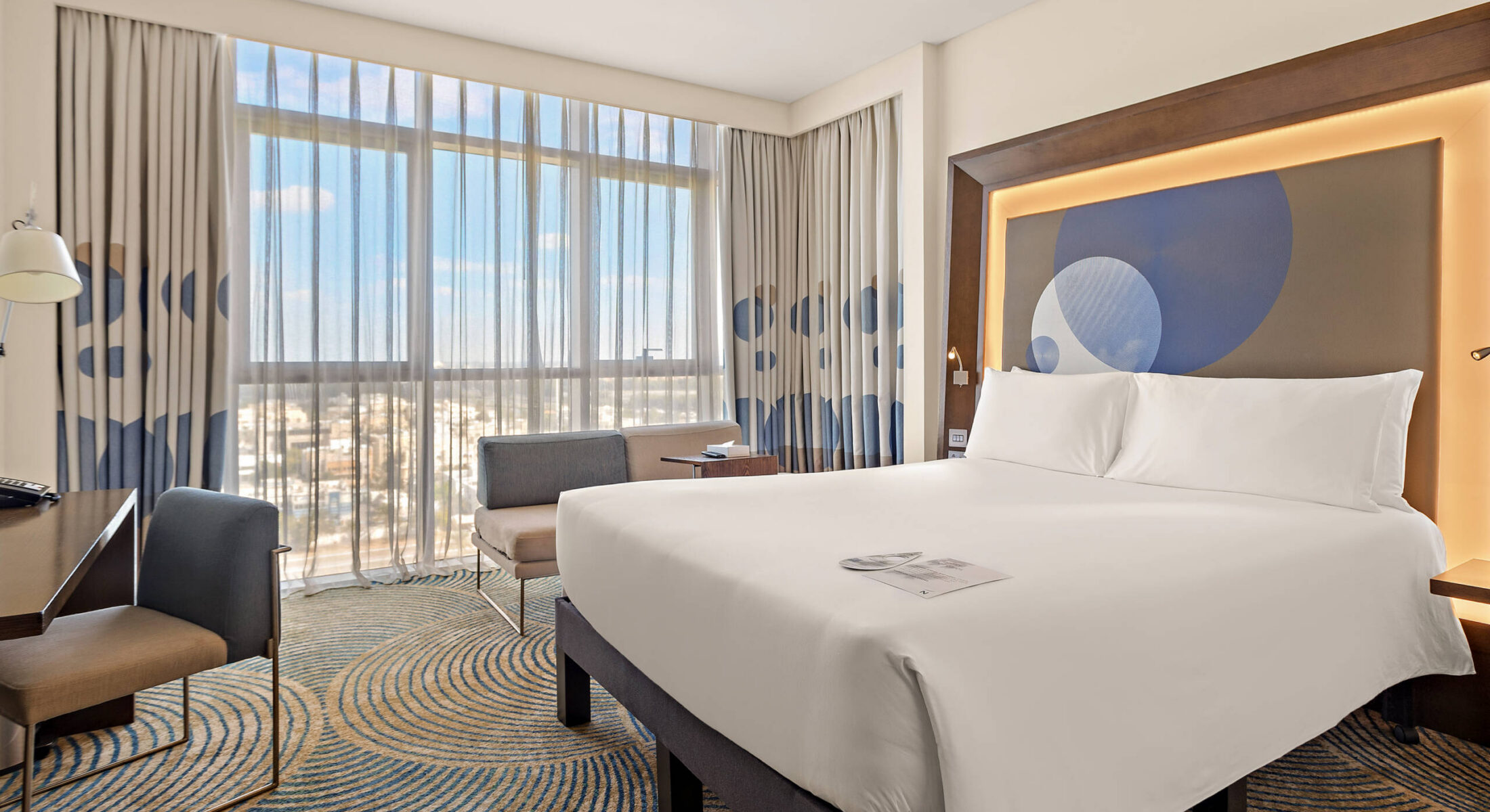 Hotel near Yas Superior Room at Novotel Gate Abu Dhabi with canal view and modern amenities